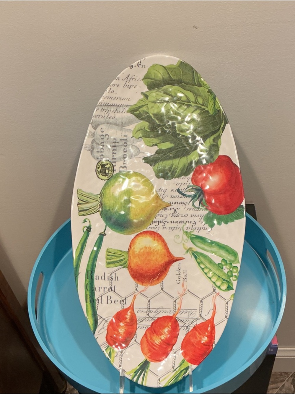 Michel Design Works Melamine VEGETABLE KINGDOM Oval Trays Vegetable Platter -